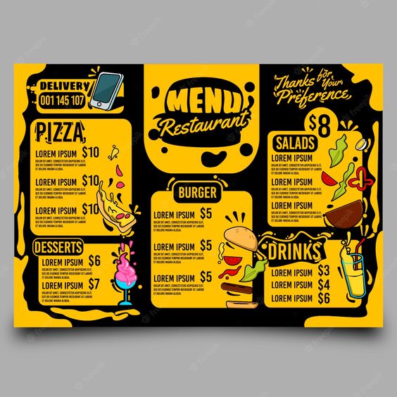 Menu dạng tờ rời